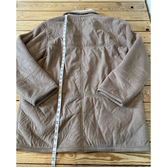 Vintage Utex Design Suede Sherpa Lined Coat Size Large Women’s Beige - Picture 7 of 9